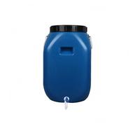 Fût Alimentaire Bidon Plastique, Stockage Baril Bidon Hdpe Alimentaire | avec Double Couvercle et Robinet Inclus, Grande Ouverture, pour Aliments Stockage ,Cuisine, Bleu, Cubique, 25L, avec Robinet