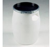 Fût 100 L + genouillère métal + couvercle - blanc