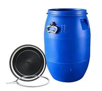 FUT/Bidon Bleu à Ouverture Totale, Baril Fût Bidon en Plastique Bleu Qualité Ouverture Totale pour Le Stockage Deau, Le Transport Et Le Stockage à Ciel Ouvert(30L)