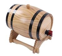 Fût de Chêne 5L Vieillissement Vin Bière avec Robinet Inox, Fait Main, Décoration Intérieure, Tonneau Bois Massif Poli, pour Cave à Vin Maison Bar Barbecue Dégustation