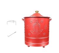 Fût de feu, incinérateur pour déchets de jardin avec crochet de feu, brûleur en acier inoxydable pour brûler de vieux billets, documents et papiers. (rouge, 50 cm)