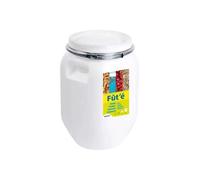 EDA Plastiques – Fût multi-usages 50 L – Alimentaire – Étanche – Cerclage métal – Naturel