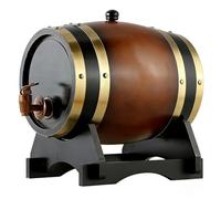FûT de Vieillissement en ChêNe avec Support, Bouchon Et Robinet, Carafe à Vin en Bois pour Brasseur Amateur, Cadeau pour Homme(D,10L)