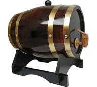 FûT en Bois avec Support et Couvercle, Doublure en Feuille D'Aluminium, Tonneau DéCoratif en Bois pour Comptoir de Bar (5l 10l 15l 20l 30l 50l)(E,3L)