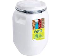 EDA Plastiques - Fût 25 L - Alimentaire - 100% étanche - Cerclage métal - Blanc opaque/naturel