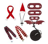 Futago Laisse en cuir pour bébé à garçon avec bonnet et écharpe Motif lézard barbu Tailles S, M, L, 3 Pa