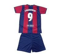 Futbol Club Barcelona Lewandowski 9 Maillot et pantalon Saison 2023/2024 Réplique officielle avec licence enfant, Bleu/grenat, 10 ans