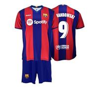 Futbol Club Barcelona Lewandowski 9 Maillot et pantalon Saison 2023/2024 Réplique officielle sous licence pour enfant, Bleu/grenat, 6 ans