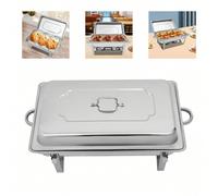 Futchoy 9L Réchaud Alimentaire Récipient Réchauffant En Acier Inoxydable Récipient Réchauffant Buffet De Fête 62 * 34 * 31cm / 24.4 * 13.38 * 12.2in SpécificationsCouleur : ArgentStyle : ModerneTraite