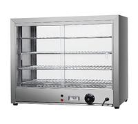 Futchoy Vitrine de maintien au chaud avec 4 cadres en acier inoxydable, thermostat réglable de 30 °C à 85 °C pour cantines, boulangeries, 64 x 34 x 53 cm
