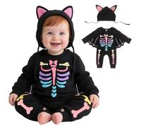 FUTERLY Deguisement Chauve Souris Bebe, Deguisement Halloween Bebe, Costume Halloween Bébé, Tenue Halloweens Bébé, Vetement Halloweens Bebes, Deguisement Squelette Bébés, 9-12 Mois