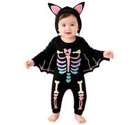 FUTERLY Deguisement Chauve Souris Bebe, Deguisement Halloween Bebe, Costume Halloween Bébé, Tenue Halloweens Bébé, Vetement Halloweens Bebes, Deguisement Squelette Bébés, 0-3 Mois