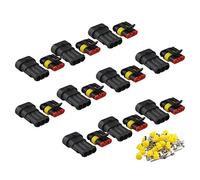 Futheda 10 Pcs 3 pin Way Superseal étanche IP67 électrique Terminal connecteur de Fils Pa66 Plug Fil électrique Joint pour Moto Scooter Auto Truck Marine