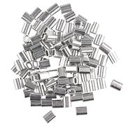 Futheda 100 pcs 1,2 mm câble câble métallique en forme de ovale en aluminium manches Pinces à sertir passants Argenté
