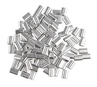 Futheda 100 pcs 1,5 mm câble câble métallique en forme de ovale en aluminium manches Pinces à sertir passants Argenté