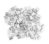 Futheda 100 pcs 2.0 mm câble câble métallique en forme de ovale en aluminium manches Pinces à sertir passants Argenté