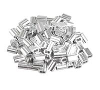 Futheda 100 pcs 2,5 mm câble câble métallique double trous en aluminium manches Pinces à sertir passants Argenté