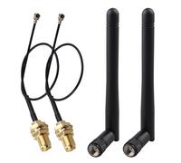 Futheda 2 Paquets Antenne WiFi RP-SMA Mâle 3dBi 2.4GHz 5GHz 5.8GHz Bi-Bande＋15cm Câble Coaxial de IPX U.FL MHF1 à RP-SMA pour Carte WiFi/Routeur Réseau sans Fil/Booster WiFi/PCI/Caméra IP