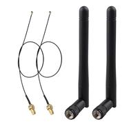 Futheda 2 Paquets Antenne WiFi RP-SMA Mâle 3dBi 2.4GHz 5GHz 5.8GHz Bi-Bande＋30cm Câble Coaxial de IPX U.FL 1 à RP-SMA pour Carte WiFi/Routeur Réseau sans Fil/Booster WiFi/PCI/Caméra IP