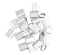 Futheda 25 pcs 5 mm câble câble métallique en forme de ovale en aluminium manches Pinces à sertir passants Argenté