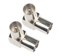 Futheda 2PCS Adaptateur Coudé Antenne TV 90 Prise Mâle TV vers Femelle TV en Angle Droit Connecteur Coaxial RF Pour Câble Antenne TNT TV DVB-T DVB-T2 HD Coaxiaux Satellite