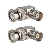 Futheda 2PCS BNC Mâle vers BNC Femelle Adaptateur coude Adaptateur 90 degrés RF Câble Coaxial Compatible avec Caméras de Sécurité CCTV Surveillance 2G 3G 6G HD SDI Câble d'extension Commutateur