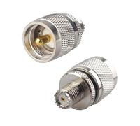 Futheda 2PCS Mini UHF Female to UHF Male PL259 SO239 Connector Mini UHF Female Plug to UHF Male Jack RF Coax Adapter Straight coaxial Converter for Coax Cable Antenna