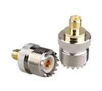 Futheda 2PCS SMA Femelle vers UHF PL259 Femelle SMA vers PL259 Adaptateur SO239 Mâle vers SMA Mâle Coaxial Convertisseur Compatible avec CB radio Antenne Portative Bidirectionnelle Radios Wi-Fi GPS