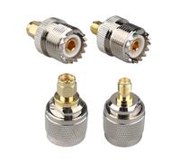 Futheda 4PCS SMA à UHF kit de Connecteur UHF à SMA Mâle Femelle RF Coaxial SO239 PL259 Convertisseur vers SMA Adaptateur Compatible avec Amateur CB Bidirectionnel WiFi Radio Antenne Portative