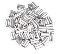 Futheda 50 pcs 3.0 mm câble câble métallique double Holesaluminum manches Pinces à sertir passants Argenté