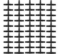 Futheda 50 pcs 3 Way Tee Connecteurs trois vers barbelé Dripper d'arrosage connecteur T connecteur adaptateur Tube Raccord de tuyau d'arrosage Arroseur cannelé tuyau d'égouttement Système 7 mm