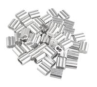 Futheda 50 pcs 4,0 mm câble câble métallique manches en aluminium Clips à sertir passants Argenté avec double trous
