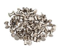 Futheda 50 pcs 5 x 8 mm Vis à Chicago reliure Post en Nickelage à ongles Rivet Attaches à plat pour livre Album photo scrapbooking Ceinture en cuir, Argenté