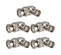 Futheda 5PCS BNC Mâle vers BNC Femelle Adaptateur coude Adaptateur 90 degrés RF Câble Coaxial Compatible avec Caméras de Sécurité CCTV Surveillance 2G 3G 6G HD SDI Câble d'extension Commutateur