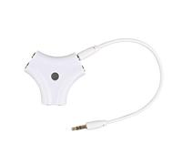 Futheda Connecteur répartiteur Audio 5 Voies pour Casque Audio stéréo 3,5 mm avec rallonge pour écouteurs Compatible avec PC, tablettes, lecteurs MP3 - Blanc