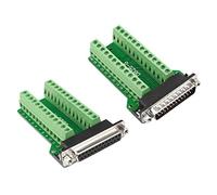 Futheda DB25 D-SUB Connecteur de carte de dérivation mâle et femelle 25 broches 2 rangées Adaptateur RS232 Carte PCB sans soudure à bornier Module de signalisation avec vis de pouce