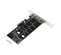 Futheda Double Adaptateur M.2 PCIe M2 SSD NVME (M Key) ou SATA (B Key) 22110 2280 2260 2242 2230 vers PCIe 3.0 X4 Carte d'extension contrôleur hôte avec Support Bas pour Port PCI Express de Bureau