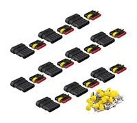 Futheda Lot de 10 connecteurs étanches à 5 Broches IP67 en Nylon PA66 avec boîtier étanche en Nylon pour Moto, Scooter, Voiture, Camion, Quad, Caravane, Jet Ski, Bateau