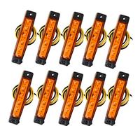 Futheda Lot de 10 feux de position latéraux LED de 12 V 6 SMD - Feux de position avant et arrière pour remorque, camion, caravane, fourgonnette de camping, bus, bateau, tracteur, orange ambre