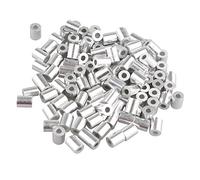Futheda Lot de 100 clips à sertir en aluminium avec embouts ronds pour câble métallique de 1,5 mm Argenté