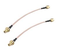 Futheda Lot de 2 Adaptateur RP-SMA Mâle vers RP-SMA Femelle Câbles d'extension d'antenne Câble Coaxial RG316 à Faible Perte 15cm pour Adaptateur USB WiFi Routeur Mini PCI Express Cartes Réseau PCIE