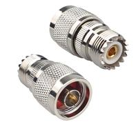 Futheda Lot de 2 adaptateurs N mâle vers SO239 UHF femelle - Connecteur coaxial RF compatible avec câble d'extension coaxiale - Amplificateur de signal radio Wi-Fi - Antenne sans fil LAN - Répéteur