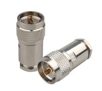 Futheda Lot de 2 adaptateurs PL259 UHF mâles compatibles avec Walkie Alkie CB Radio Broadcast Marine Ham Câble d'extension d'antenne Télécom Booster de signal téléphonique