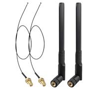 Futheda Lot de 2 antennes WiFi double bande 2,4 GHz 5 GHz 5,8 GHz 8 dBi antenne mâle + câble d'extension U.FL IPX IPX MHF4 vers RP-SMA femelle pour carte réseau sans fil M.2 NGFF Intel Adaptateur WiFi
