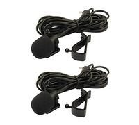 Futheda Lot de 2 Microphone 3.5 mm Support de Microphone Externe 3 m pour unité de tête de véhicule de Voiture Bluetooth Audio stéréo Radio GPS DVD