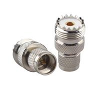 Futheda Lot de 2 mini connecteurs UHF mâle vers UHF femelle PL259 SO239 Mini UHF mâle vers prise femelle UHF RF coaxial convertisseur droit compatible avec radios Maxtrac modèle SM-50 SM-12 Radius