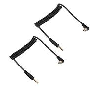 Futheda Lot de 2 rallonges Jack 3,5 mm vers mâle pour synchronisation PC avec câble enroulé de 12" avec Verrouillage à vis Compatible avec appareils Photo Reflex numériques
