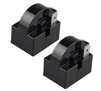 Futheda Lot de 2 relais de démarrage PTC 15 Ohm 220 V à une broche PTC pour réfrigérateur congélateur et compresseur Noir