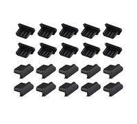 Futheda Lot de 20 Bouchons Anti-poussière en Silicone pour Mini Port USB Compatible avec téléphone Portable Noir