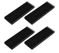Futheda Lot de 4 ailettes de Refroidissement en Aluminium pour Disque Dur M.2 SSD RAM PC sans Ruban adhésif Thermique 70 x 22 x 6 mm Noir